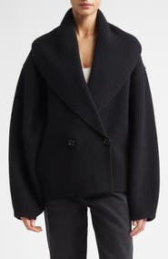 TOTEME Shawl Collar Wool Rib Cardigan