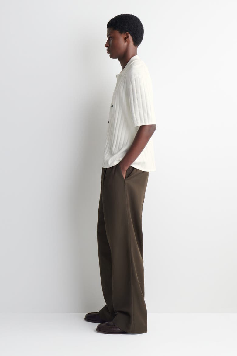 Ribbed-knit Cotton Shirt, Alternate, color, WHITE