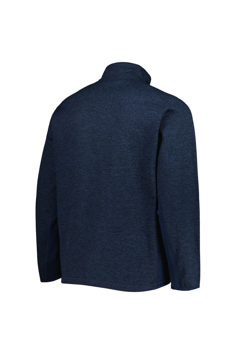 Men's Antigua Heathered Deep Sea Blue Seattle Kraken Course Quarter-Zip Jacket, Alternate, color, Heather Navy