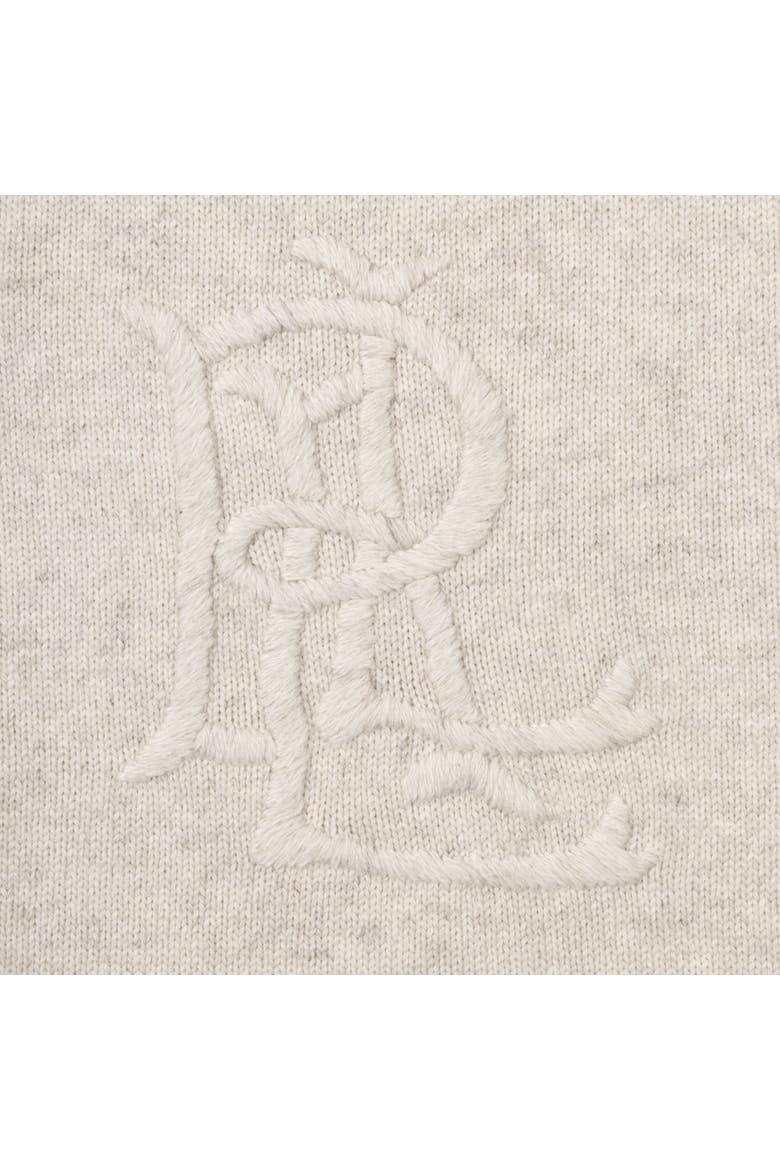 embroidered logo scarf, Alternate, color, oatmeal heather