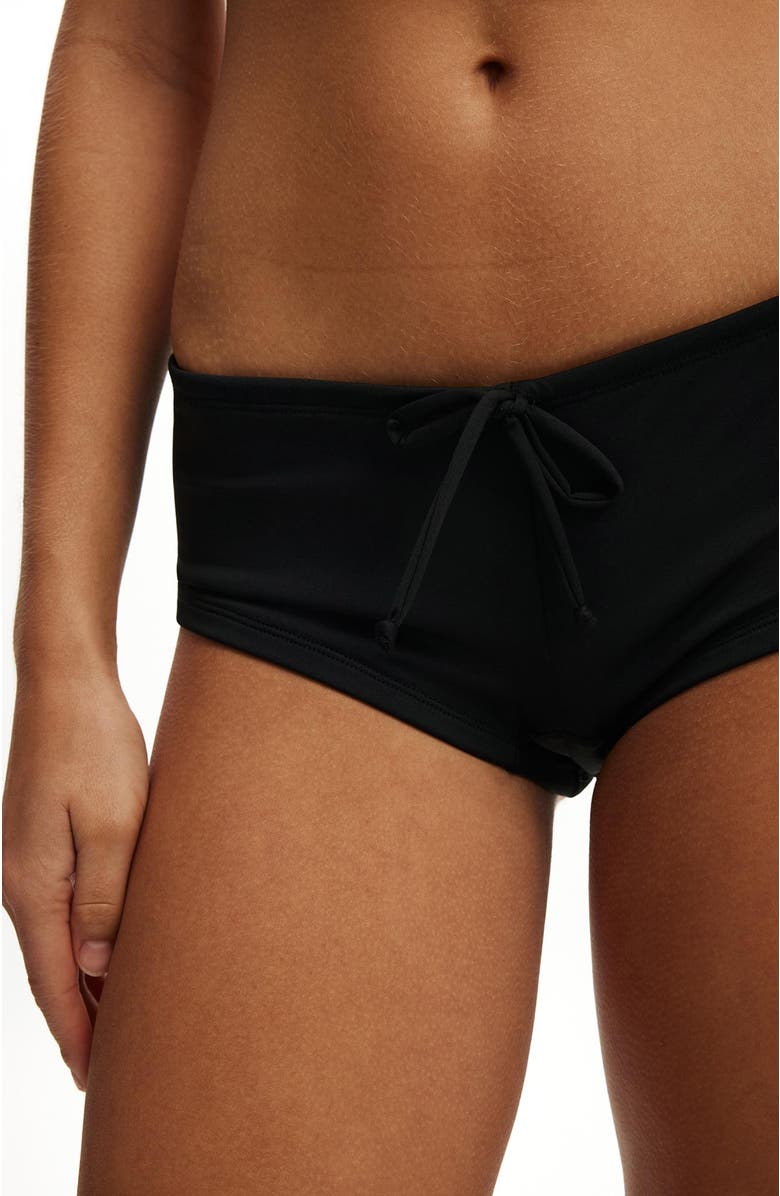 COTTON ON BODY Women's Tie Front Micro Boyshort, Alternate, color, Black