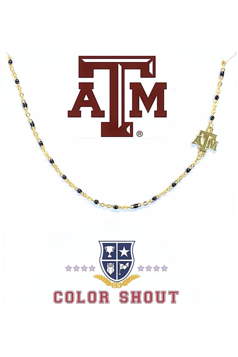 Texas A&M University Side Necklace, Main, color, Yellow Gold
