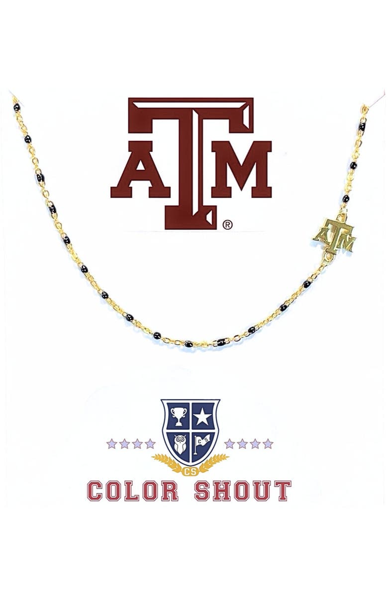 Color Shout Texas A&M University Side Necklace, Main, color, Yellow Gold
