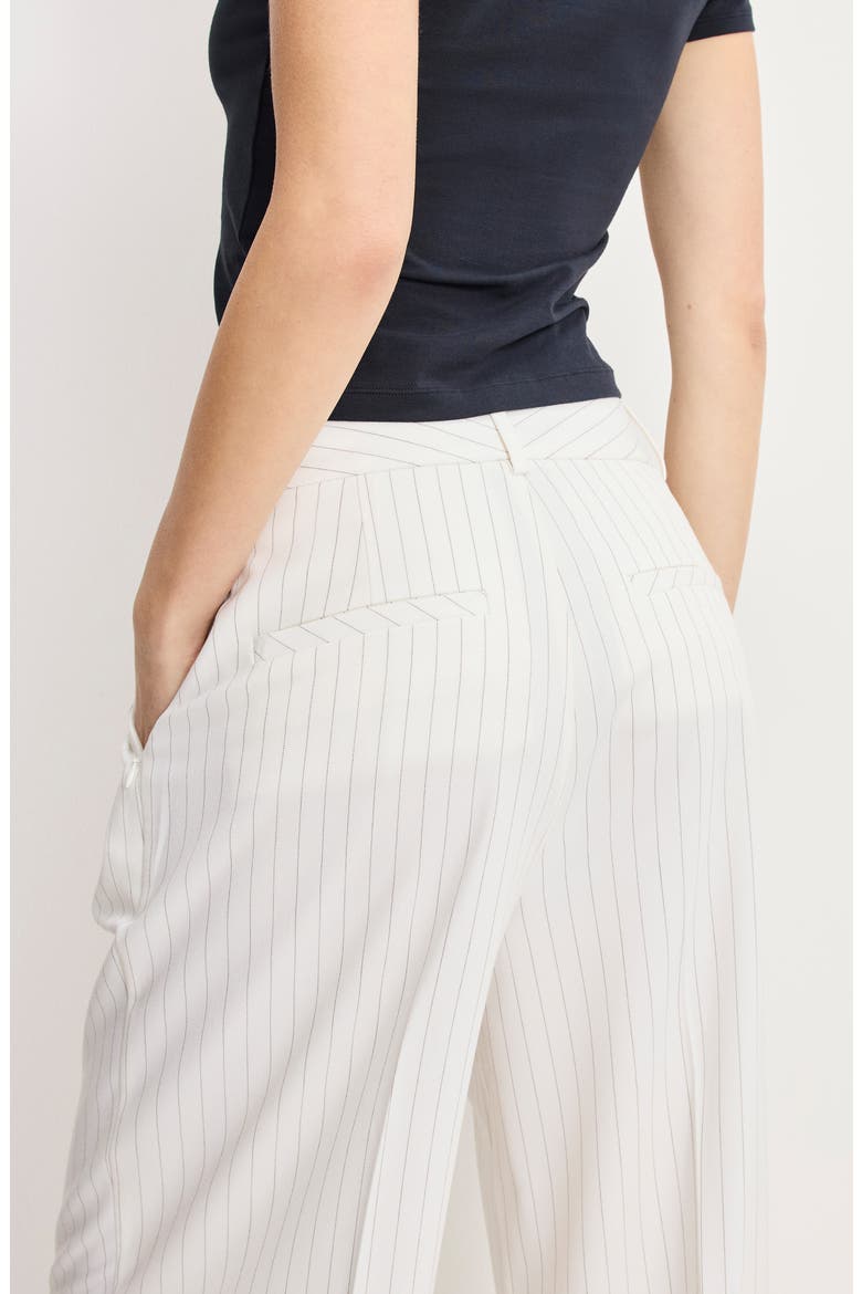Essential Wide Leg Suiting Pants, Alternate, color, CHESTNUT PIN STRIPE