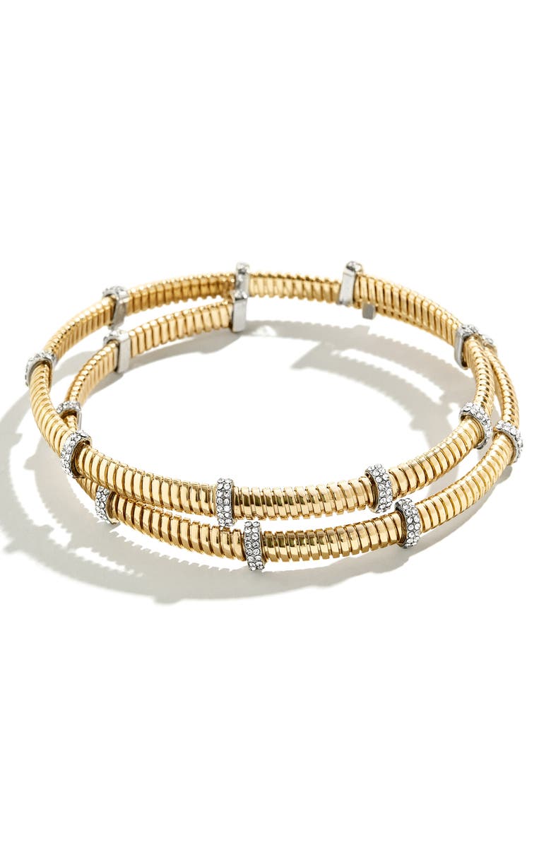 BaubleBar Pavé Coil Bracelet, Main, color, Gold/Clear