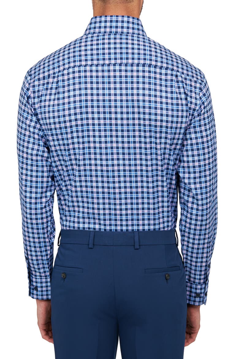 Check Performance Dress Shirt, Alternate, color, NAVY