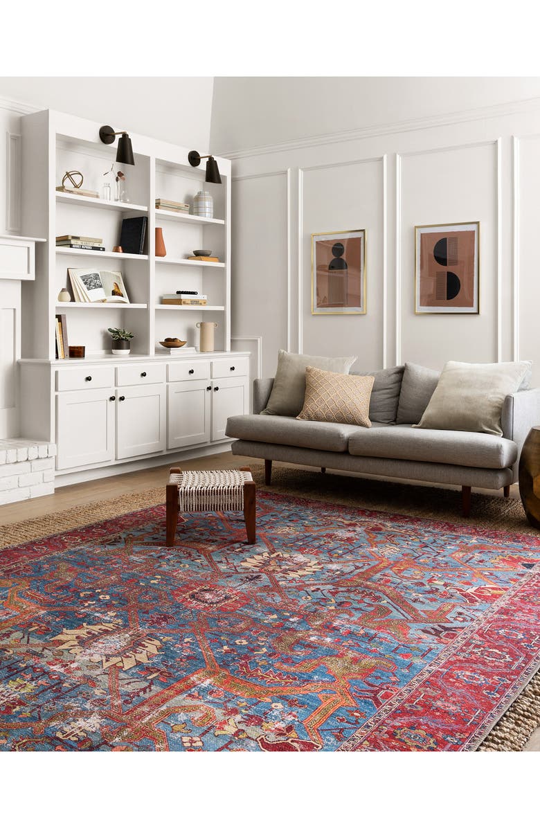 LOLOI Loren Rug - Blue/Red, Alternate, color, Blue / Red