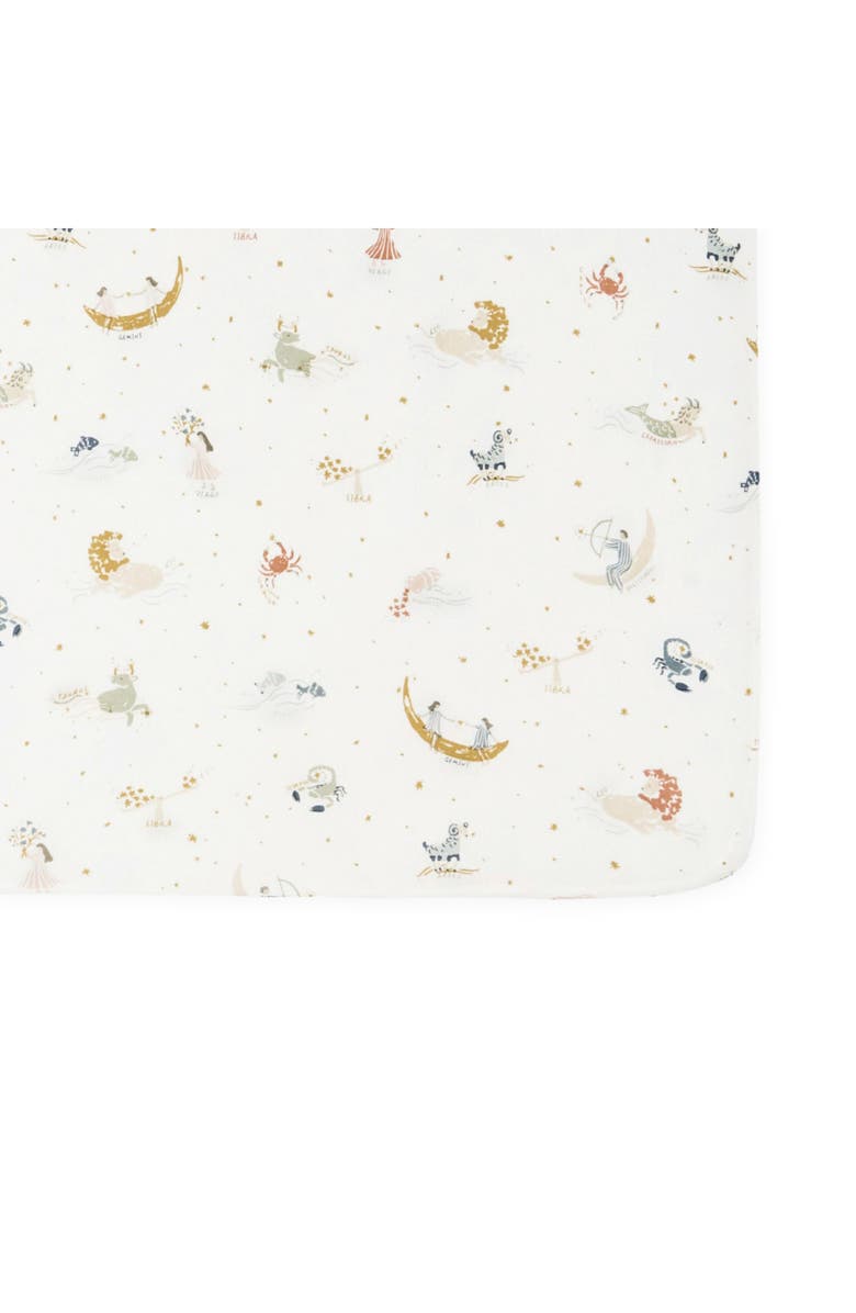 Pehr Organic Cotton Crib Sheet, Main, color, Zodiac