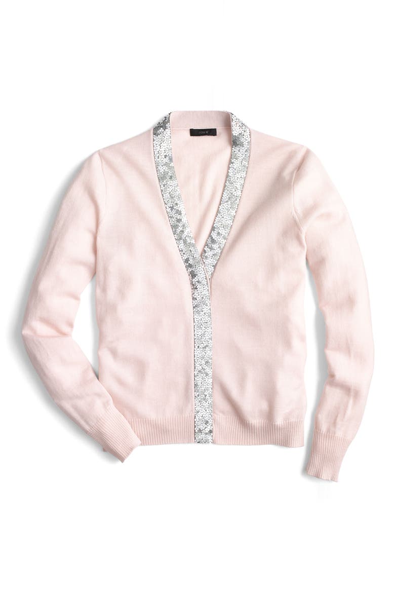 Harlow Sequin Placket Cardigan, Main, color, BLUSH