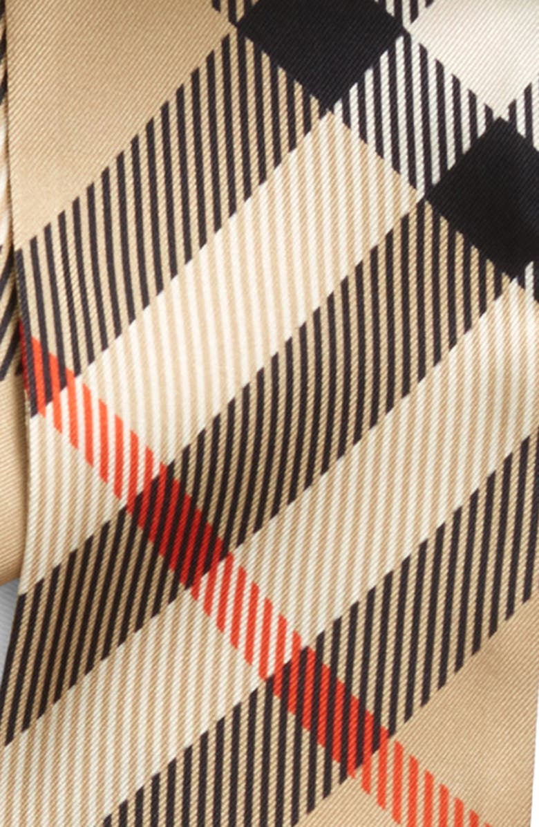 Burberry Check Silk Twill Scarf, Alternate, color, Sand