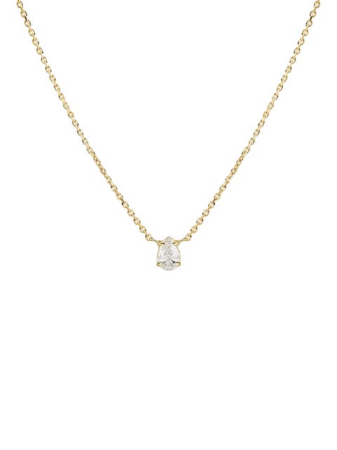 Star Glimmer Dainty Cable Chain Necklace with AAAAA Pear Cut Cubic Zirconia Pendant