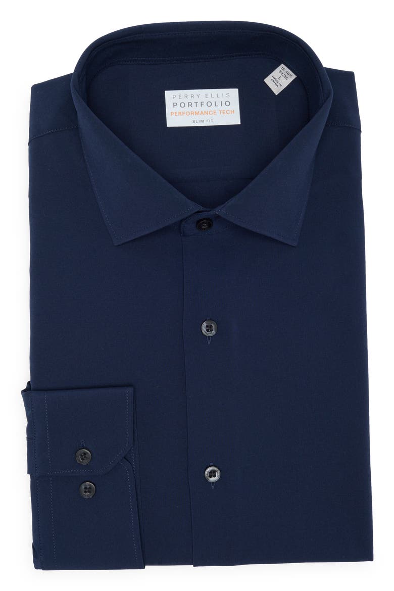 perry ellis slim fit tech dress shirt Perry Ellis Performance Stretch Spread Collar Slim Fit Dress Shirt, Mens, 16.0 x 34/35, Oatmeal