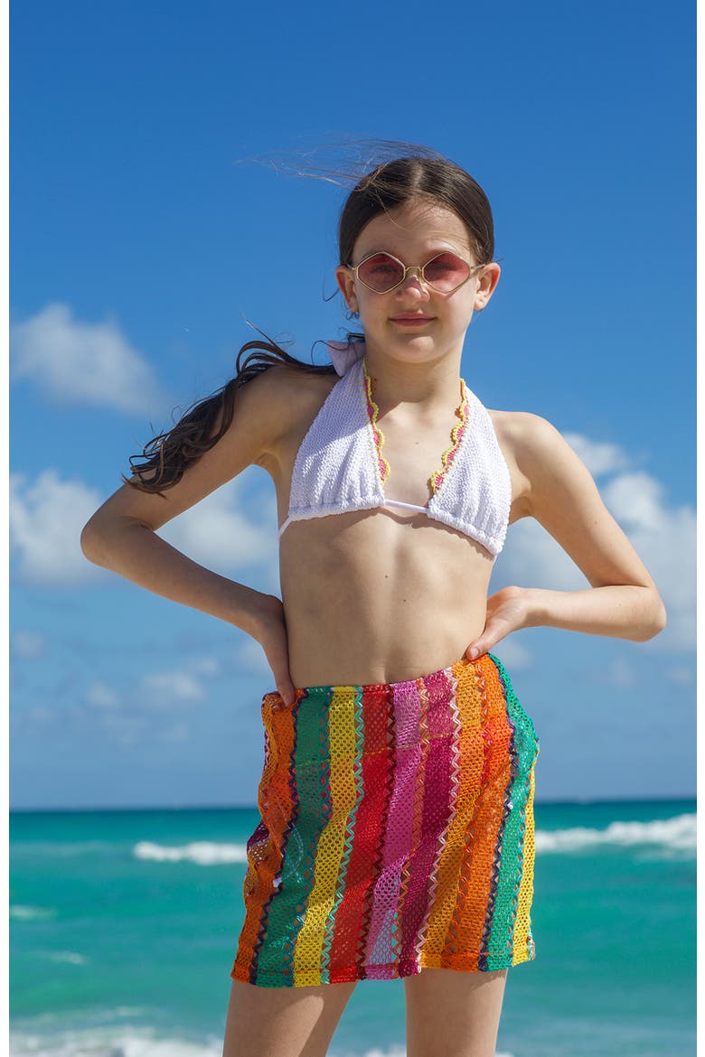 Multi-Color Mesh Cover-Up Skirt, Alternate, color, Multicolor