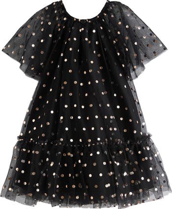 Kids' Foil Dot Tulle Party Dress