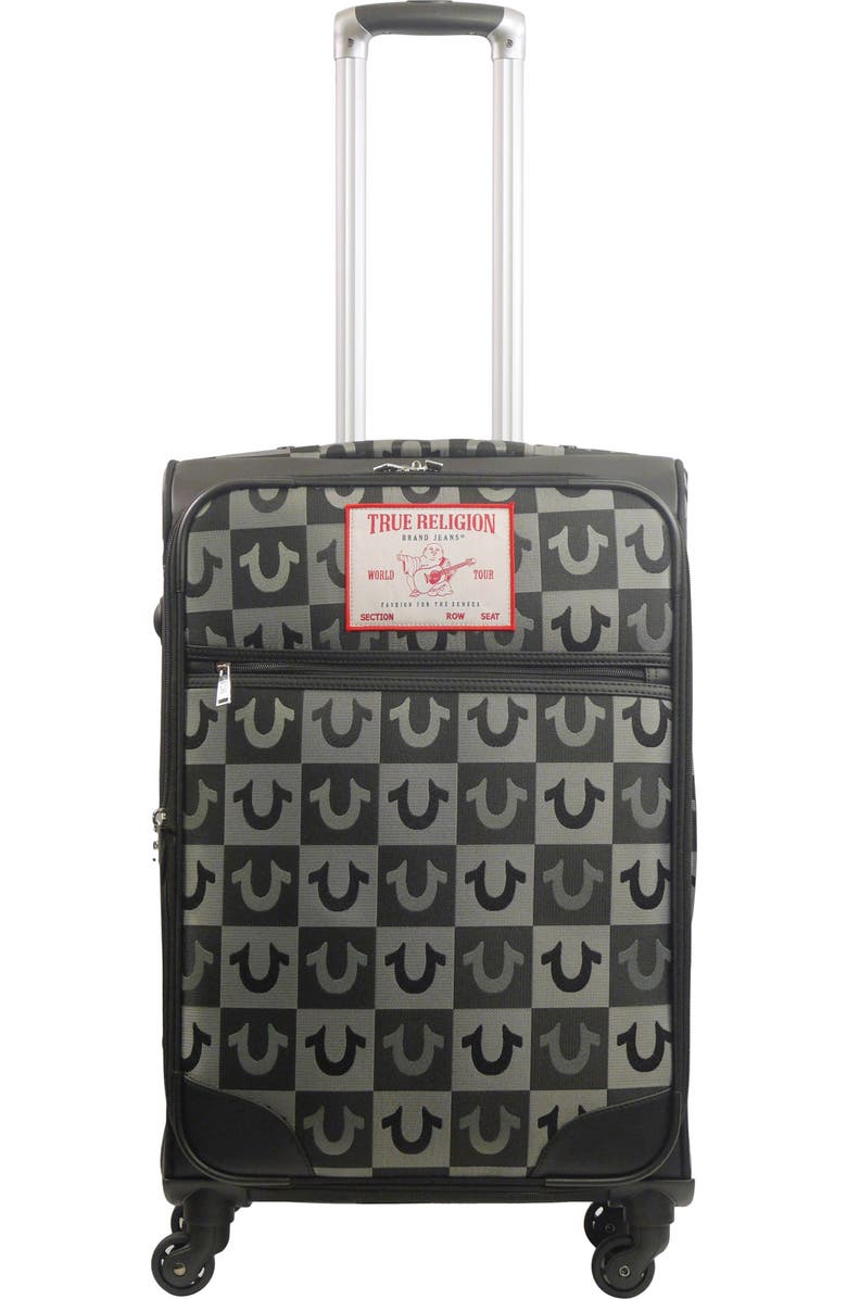 True Religion Soft Sided 27" Expandable, checkered Spinner Luggage, Alternate, color,