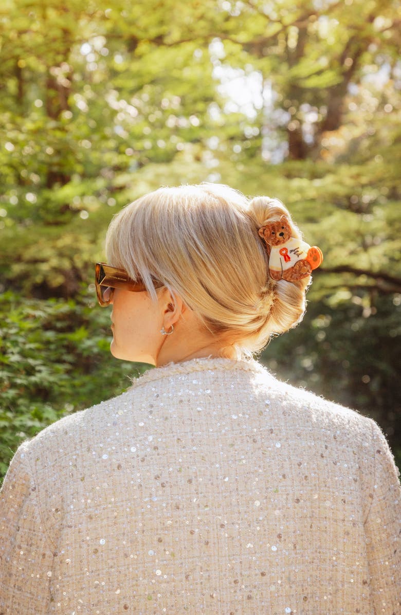 Solar Eclipse Mama Bear Hand Painted Claw Clip, Alternate, color, Cream