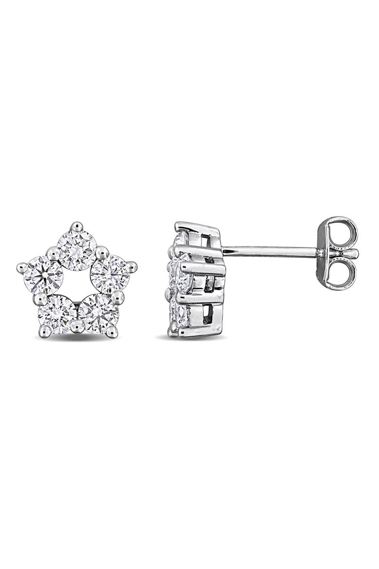 Lab-Grown Diamond Star Stud Earrings, Main, color, Sterling Silver