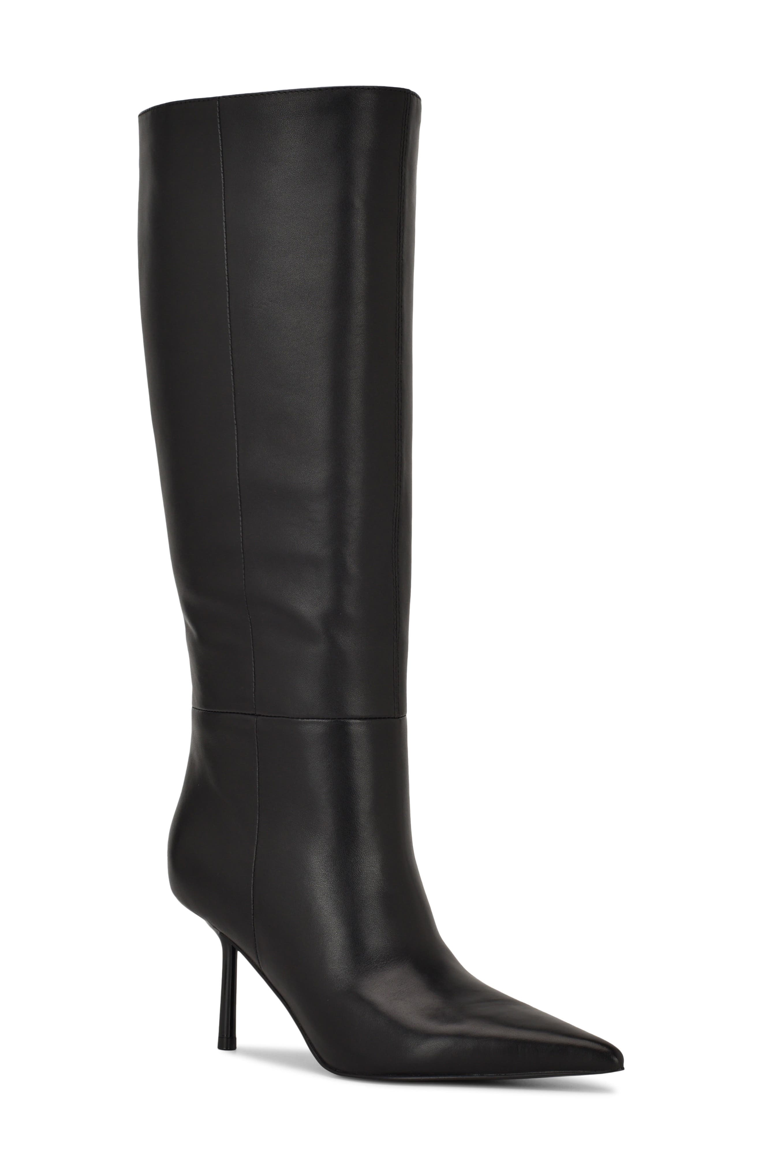 Nine West Nomas Pointed Toe Knee High Boot, Main, color, Black