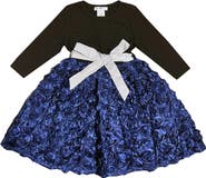 JOE-ELLA Kids' Rosette Skirt Dress