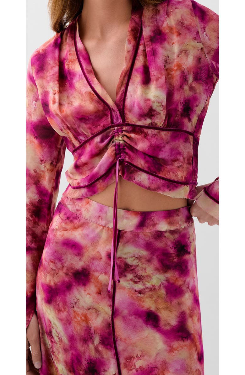 Scalpers Tie Velvet Print Shirt, Main, color, Multi-Pink