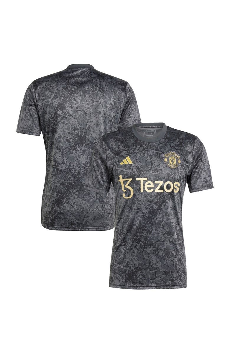 adidas Men's adidas Black Manchester United x Stone Roses 2023/24 Pre-Match Top, Main, color,