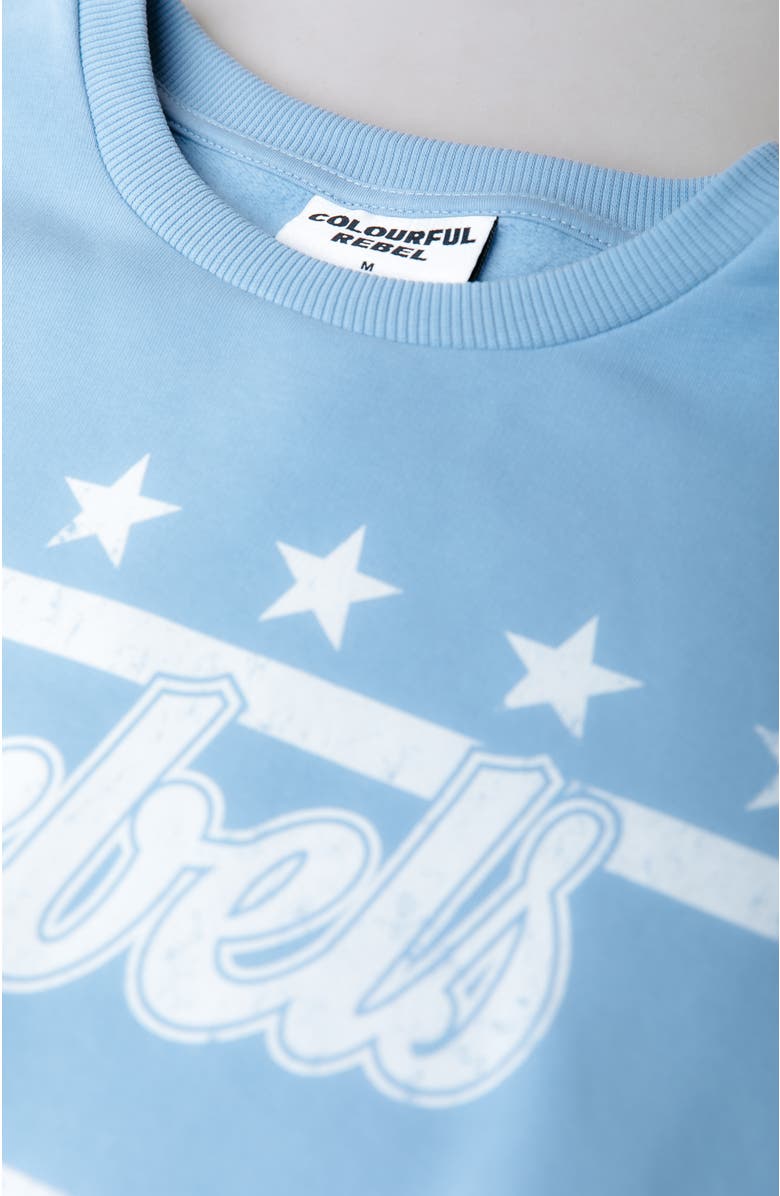 Colourful Rebel Rebels Stars Dropped Shoulder Sweat, Alternate, color, Halogen Blue