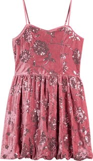 Ava & Yelly Kids' Sequin Velvet Bubble Dress