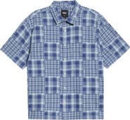 Vans Larkspur Mixed Plaid Cotton Button-Up Shirt