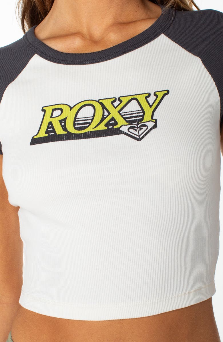 Roxy Logo Print Crop Graphic T-Shirt, Alternate, color, 