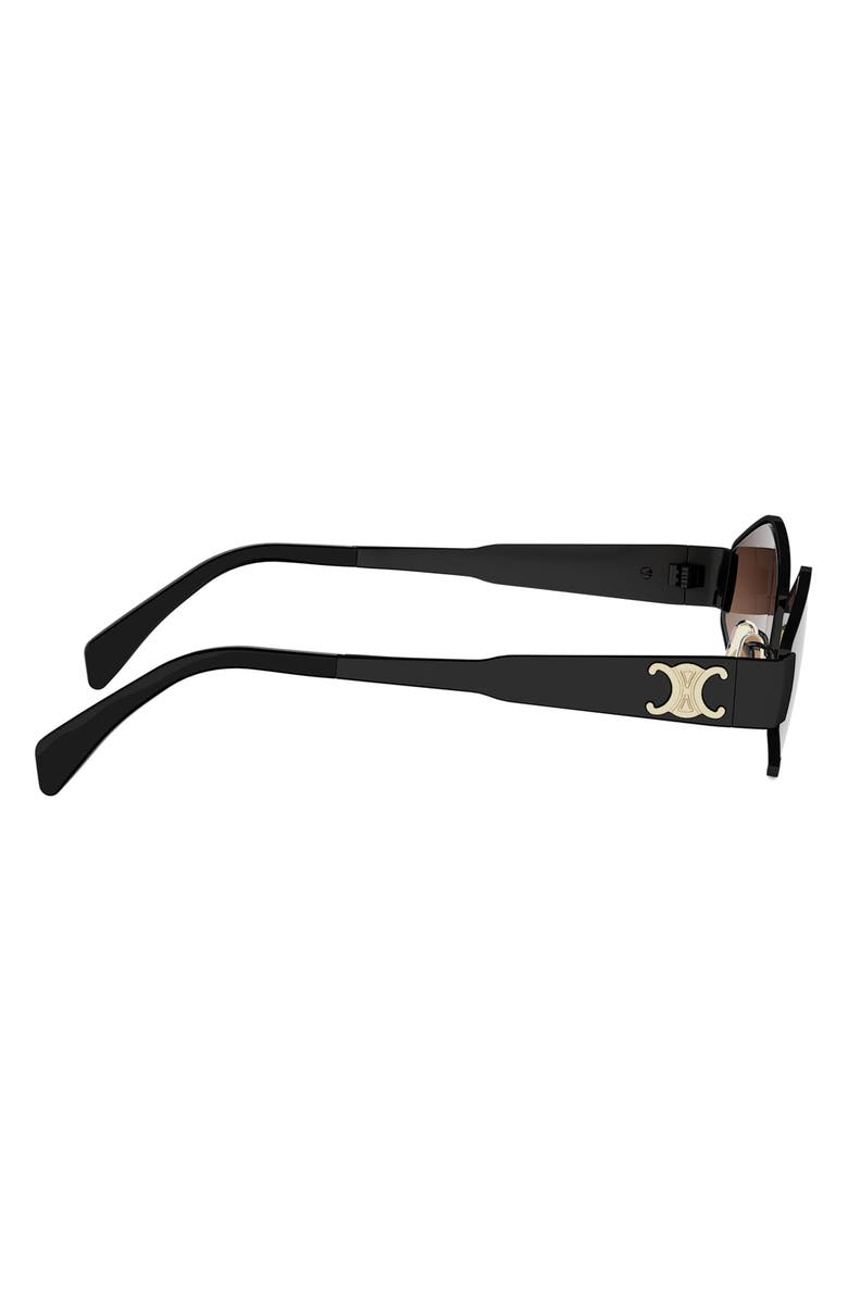 CELINE Triomphe 54mm Geometric Sunglasses, Alternate, color, Shiny Black / Gradient Brown