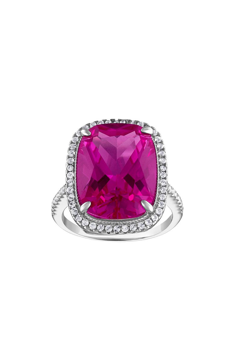 FZN Sterling Silver Lab Created Pink Sapphire Ring, Main, color, Pink Sapphire