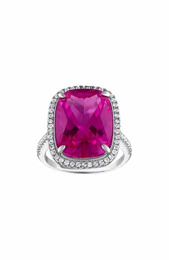 FZN Sterling Silver Lab Created Pink Sapphire Ring