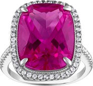 FZN Sterling Silver Lab Created Pink Sapphire Ring
