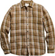 Billy Reid Cedar Dobby Plaid Linen Button-Up Shirt