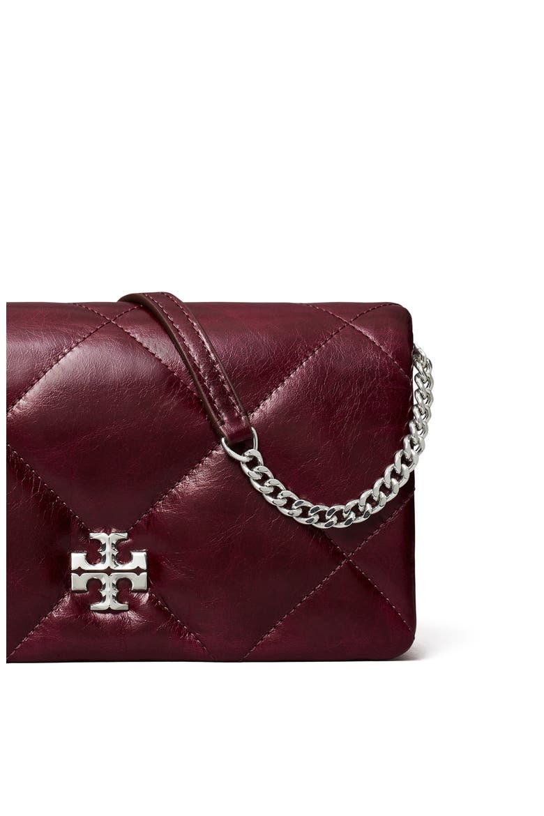 Kira Quilted Leather Wallet on a Chain, Alternate, color, DARK CARMINE