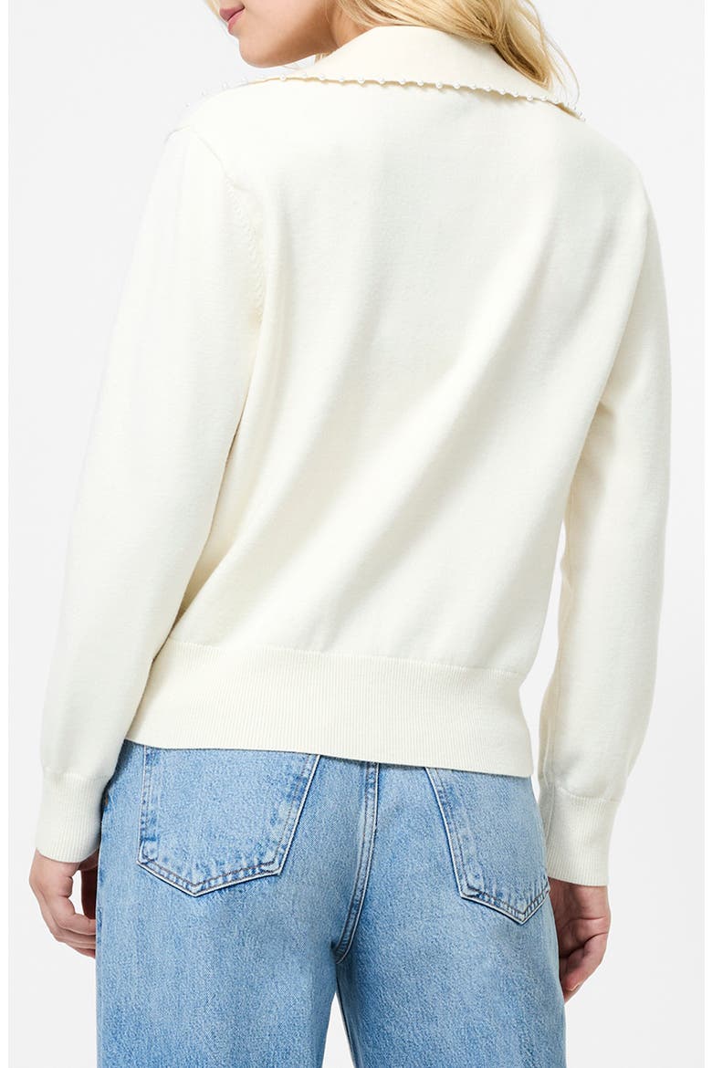 Sloane Faux Pearl Embellished Johnny Collar Sweater, Alternate, color, PORCELAIN CREAM