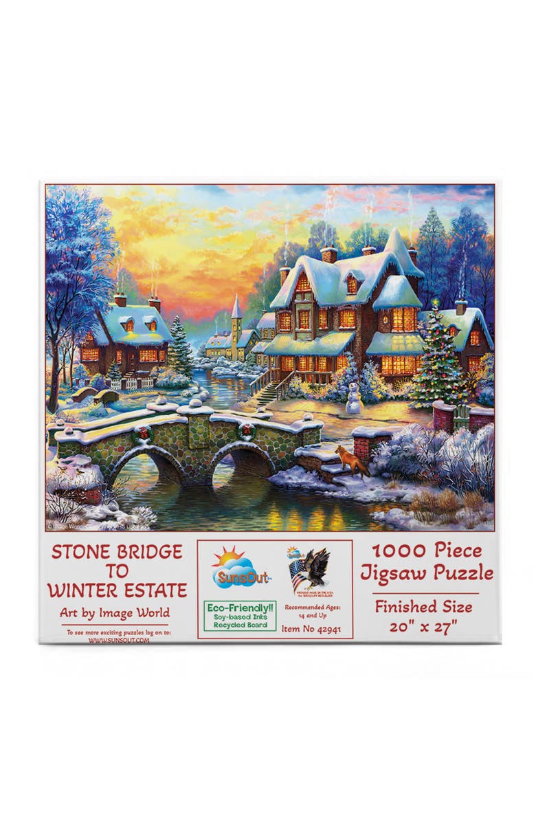 Sunsout Stone Bridge to Winter Estate 1000 piece Jigsaw Puzzle for Adults, Alternate, color, Multicolor