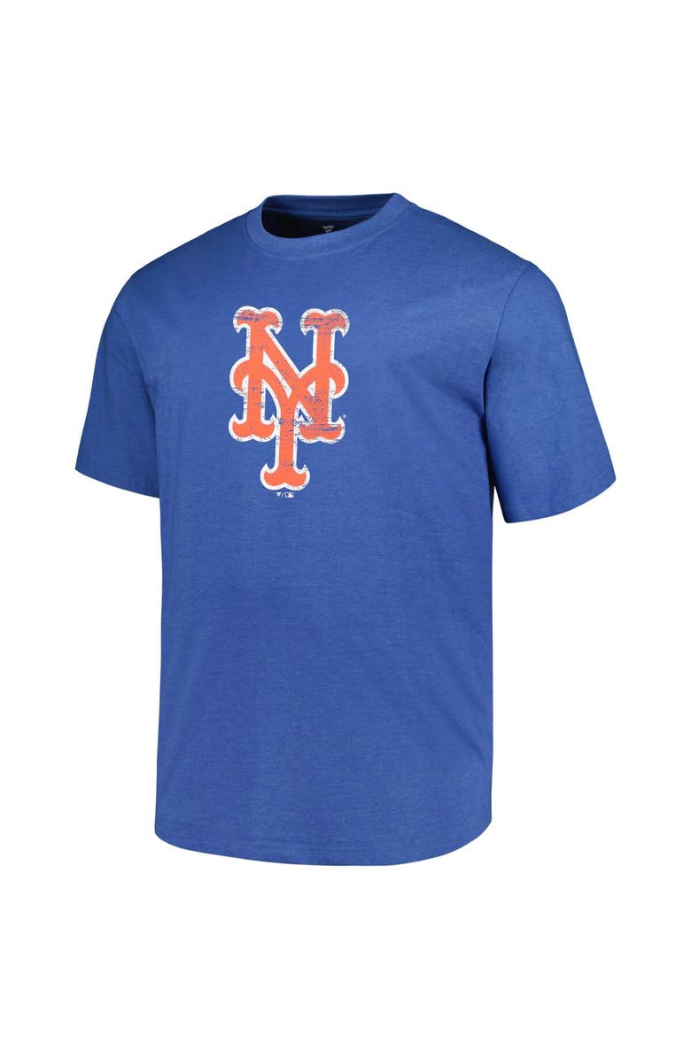 PROFILE Men's Profile Heather Royal New York Mets Big & Tall Weathered Logo T-Shirt, Alternate, color, Heather Royal