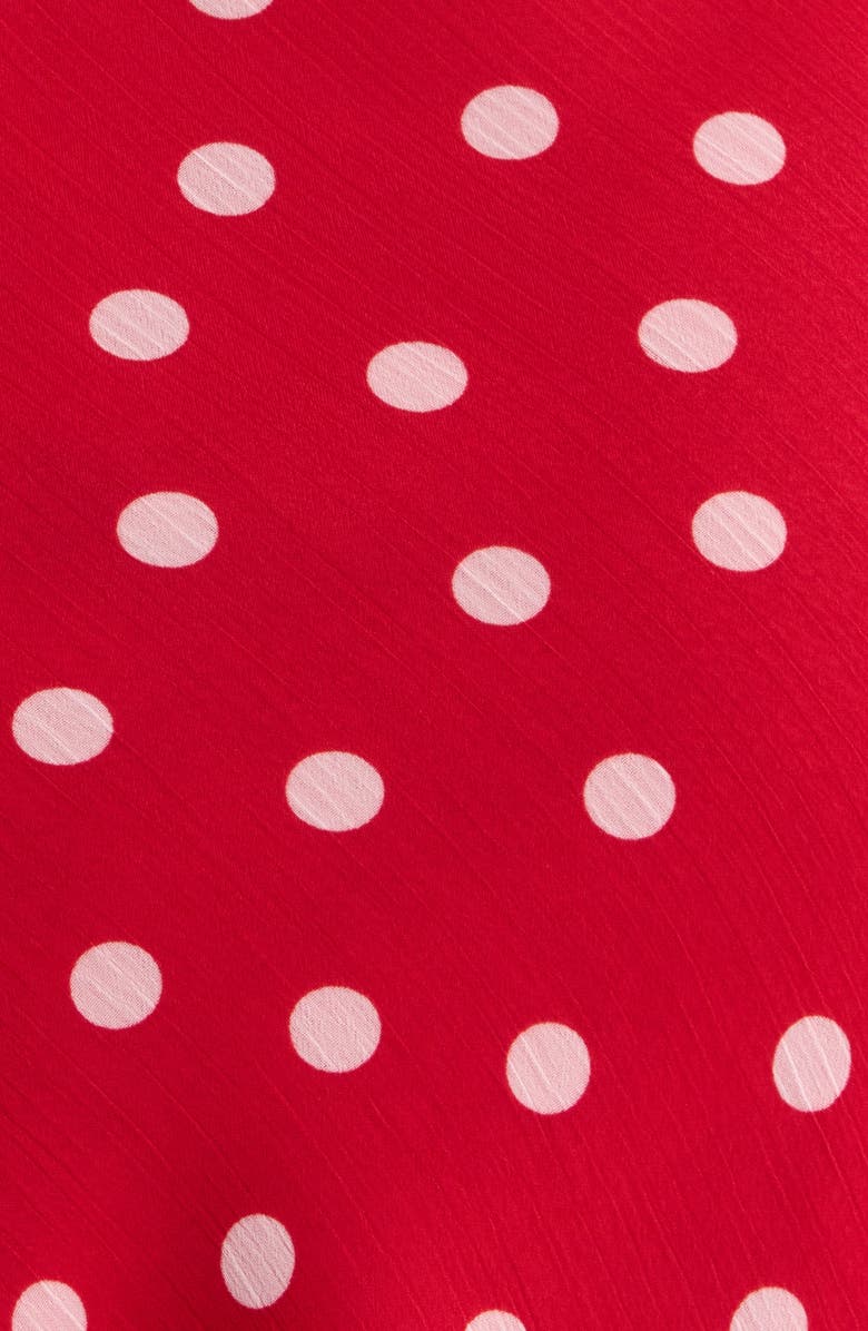 All in Favor Polka Dot Halter Neck Minidress, Alternate, color, Red Pink Dot