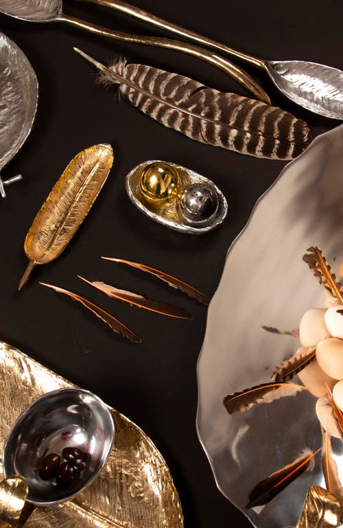 Lunares Feather Long Serving Set In Gold