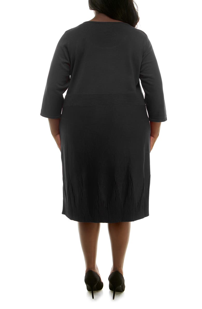Nina Leonard Ribbed Fit & Flare Sweater Dress, Alternate, color, 