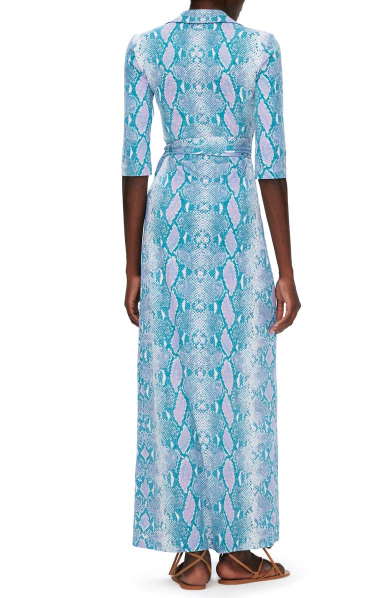 DVF Abigail Silk Wrap Maxi Dress, Alternate, color, Python