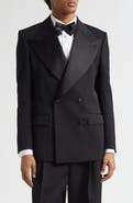 Dolce&Gabbana Double Breasted Virgin Wool & Silk Blend Blazer