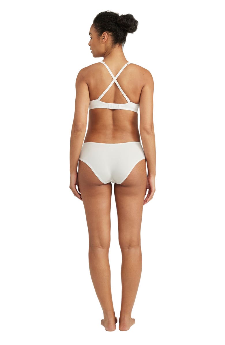 Nudea The Stretch Mid Rise Bikini Brief, Alternate, color, White