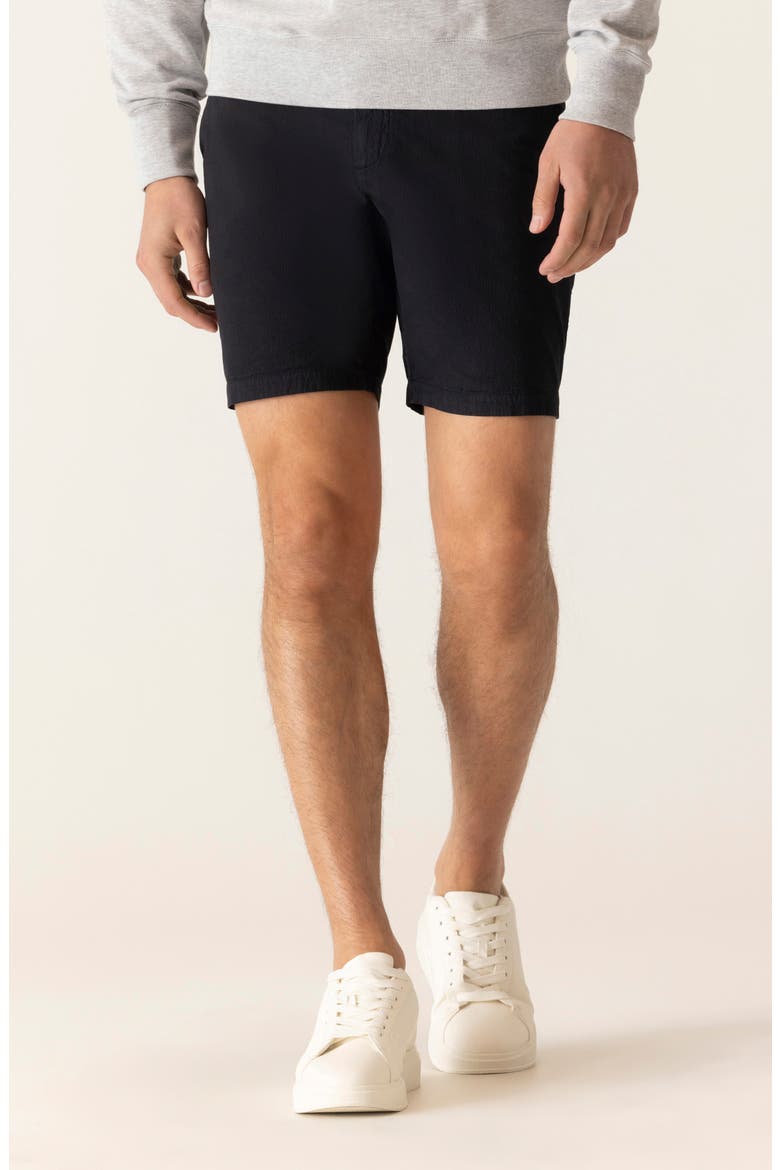 Galaxy 8.5-Inch Bermuda Flat Front Stretch Twill Shorts, Main, color, BLACK