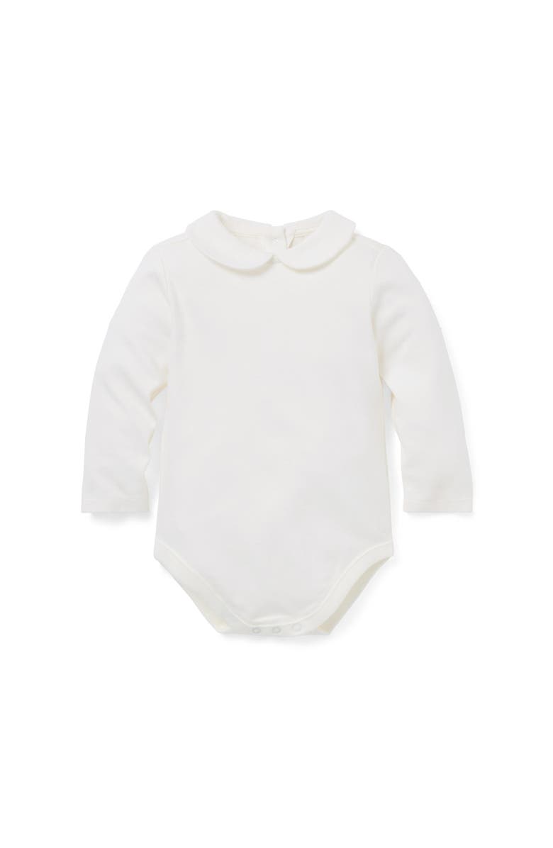 Janie and Jack Baby Peter Pan Collar Bodysuit, Main, color, White