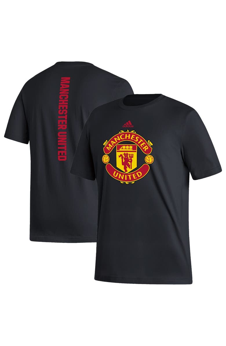 adidas Men's adidas Black Manchester United Vertical Back T-Shirt, Alternate, color,
