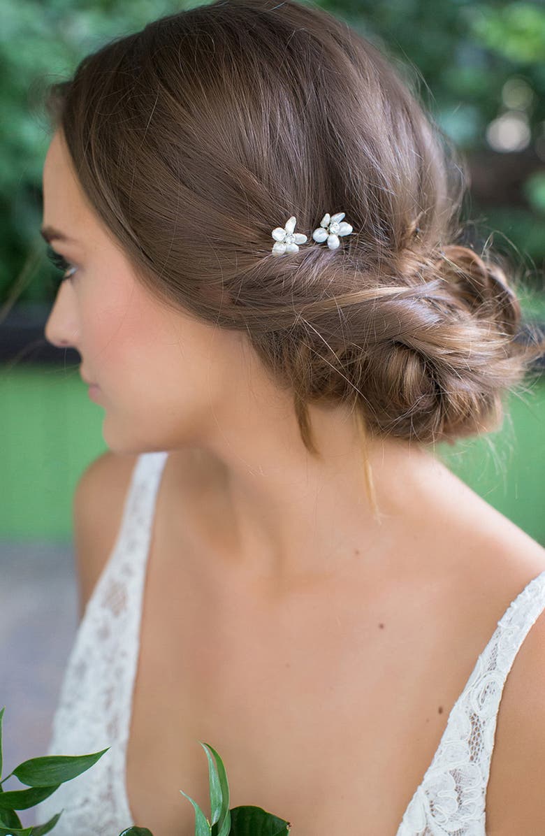 Brides & Hairpins Rosalie Set of Hair Pins, Alternate, color, Silver