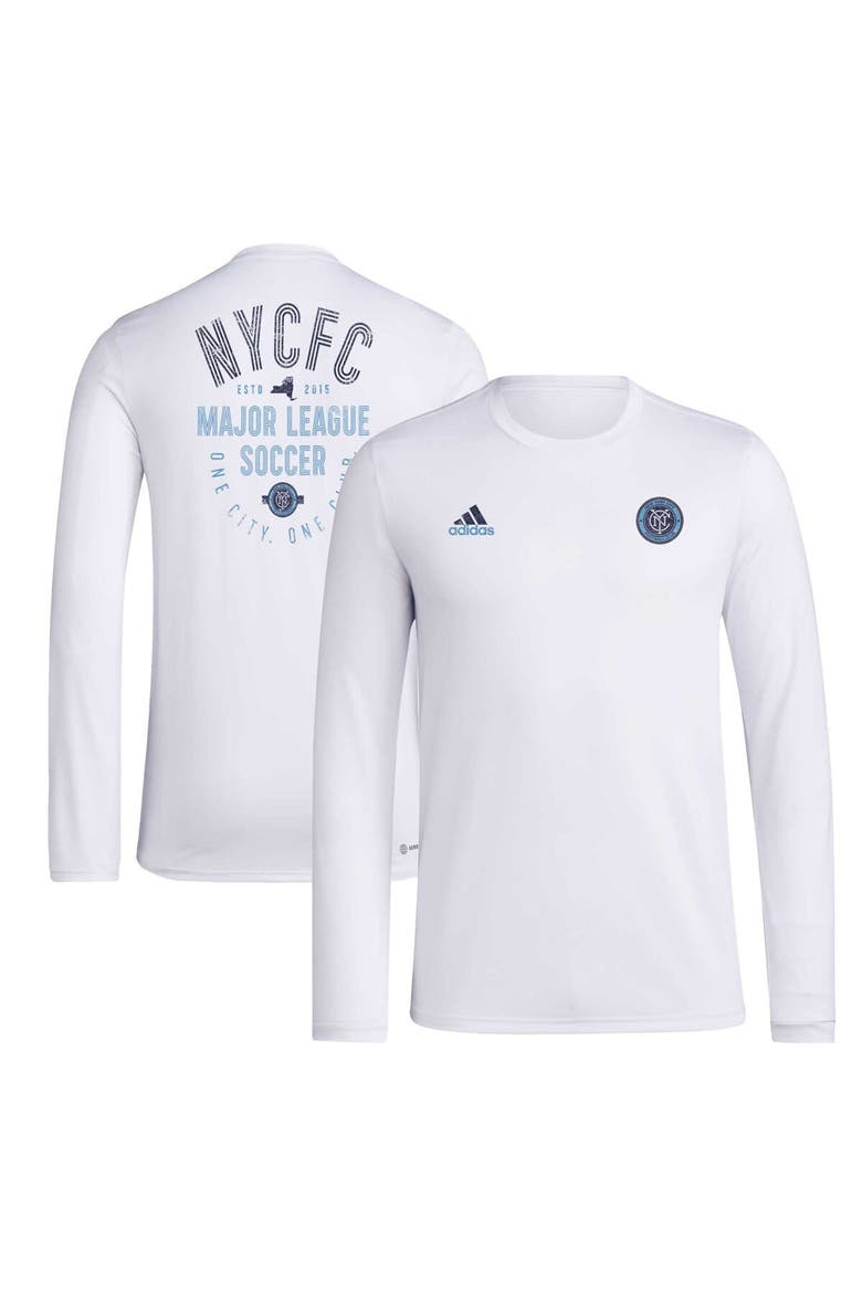 Men's adidas White New York City FC Local Stoic Long Sleeve T-Shirt, Alternate, color, White