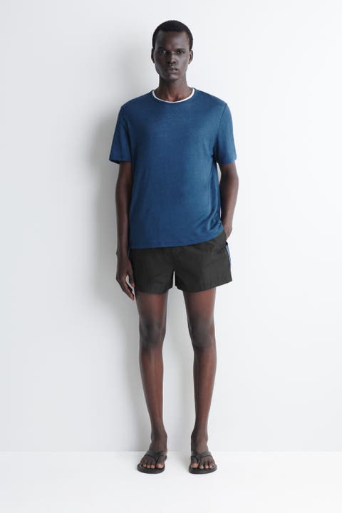 Stripe-Detail Swim Trunks
